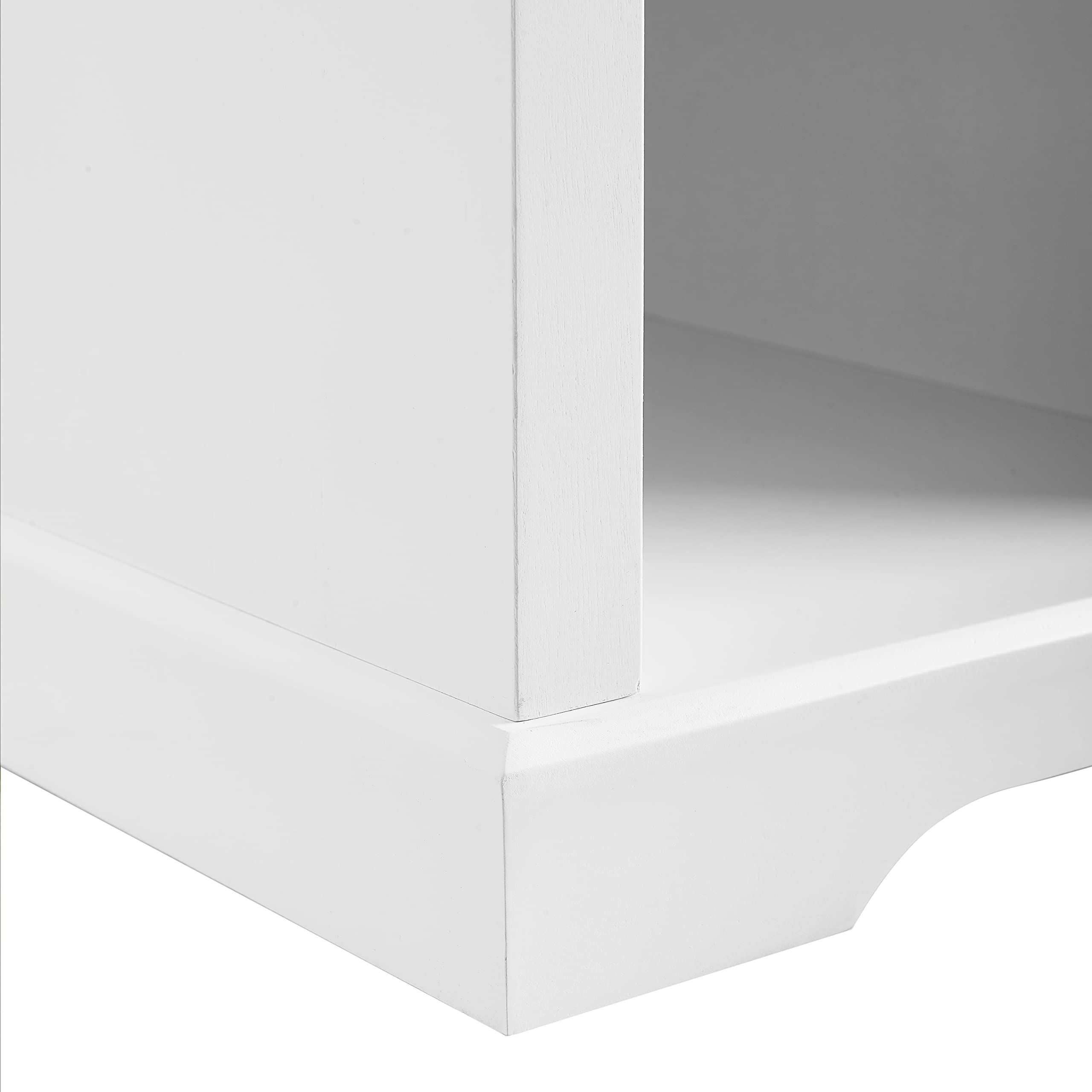 Crosley Furniture Anderson Entryway Storage Bench with Shoe Rack Organizer Shelves, White - Image 11