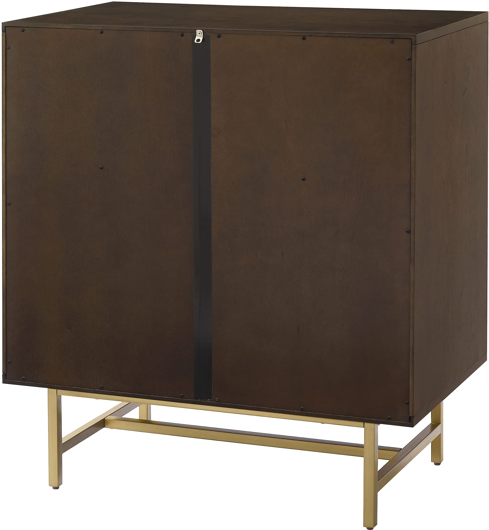 Crosley Furniture Blair Bar Cabinet with Storage Shelves and Wine Rack, Dark Brown/Gold - Image 5