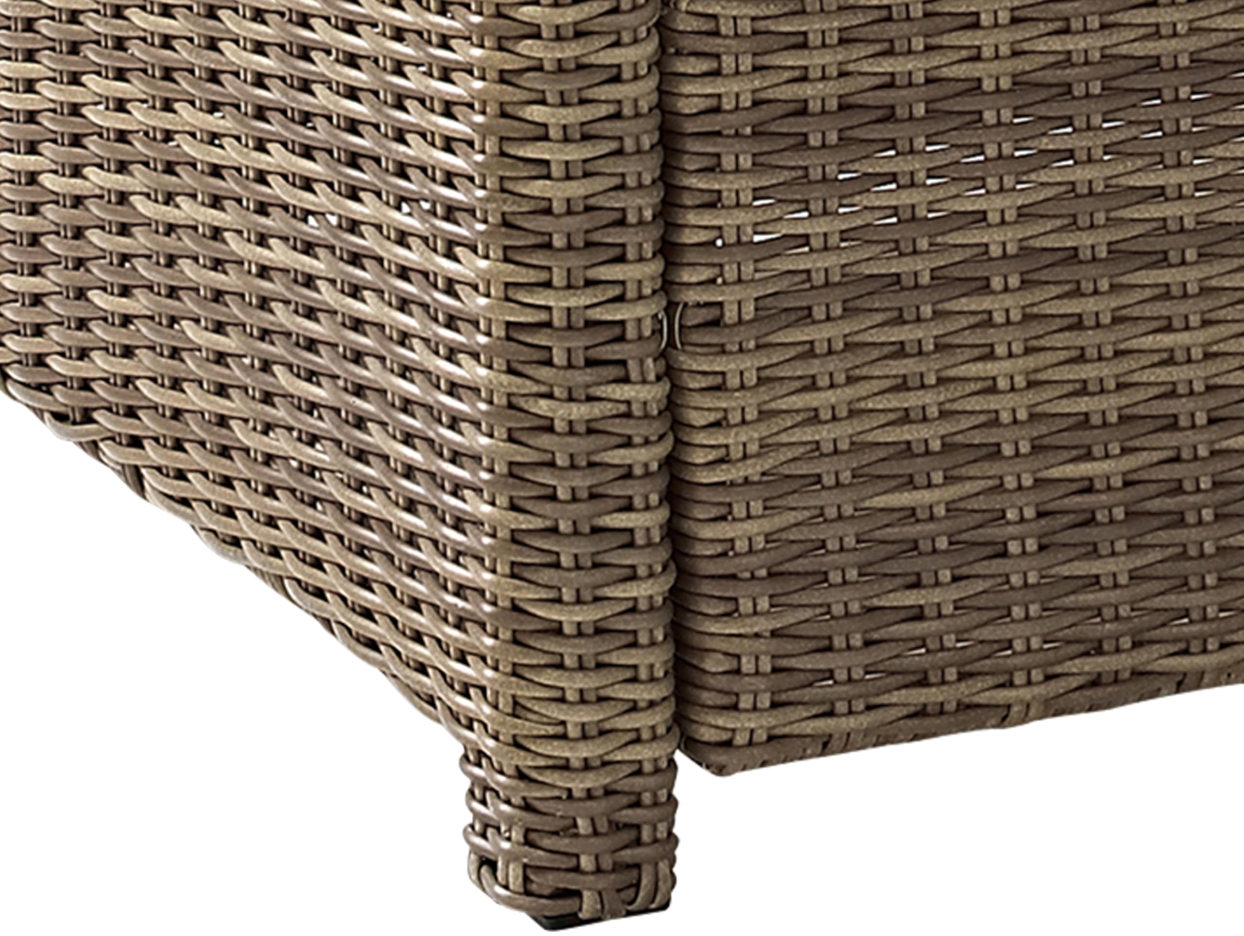 Crosley Furniture Bradenton 2-Piece Outdoor Chair and Ottoman Set, Wicker Patio Conversation Sets for Porch, Brown with Sangria Cushions - Image 10
