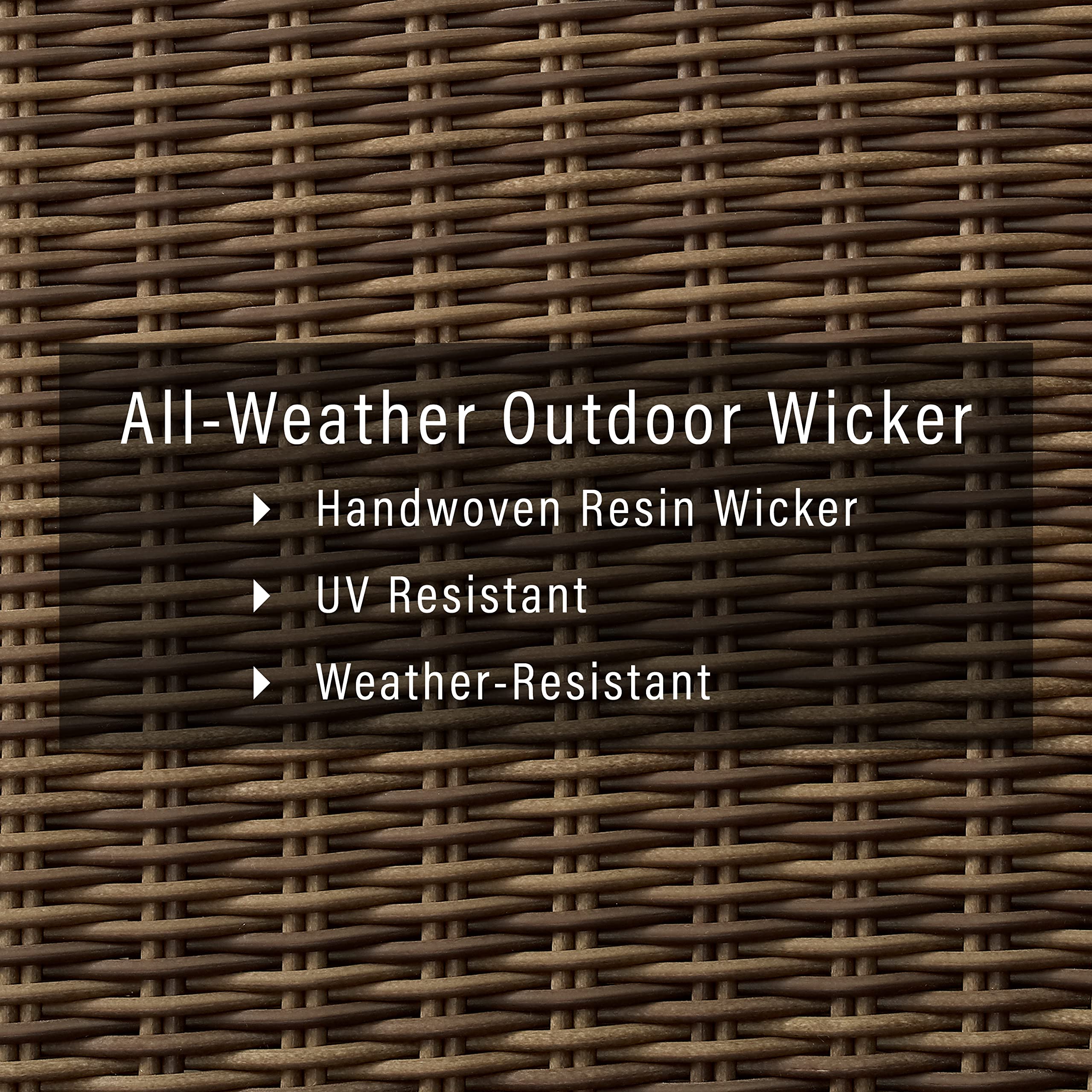 Crosley Furniture Bradenton 4-Piece Wicker Outdoor Loveseat and Swivel Rocker Patio Furniture Set for Porch, Brown with Sand Cushions - Image 4