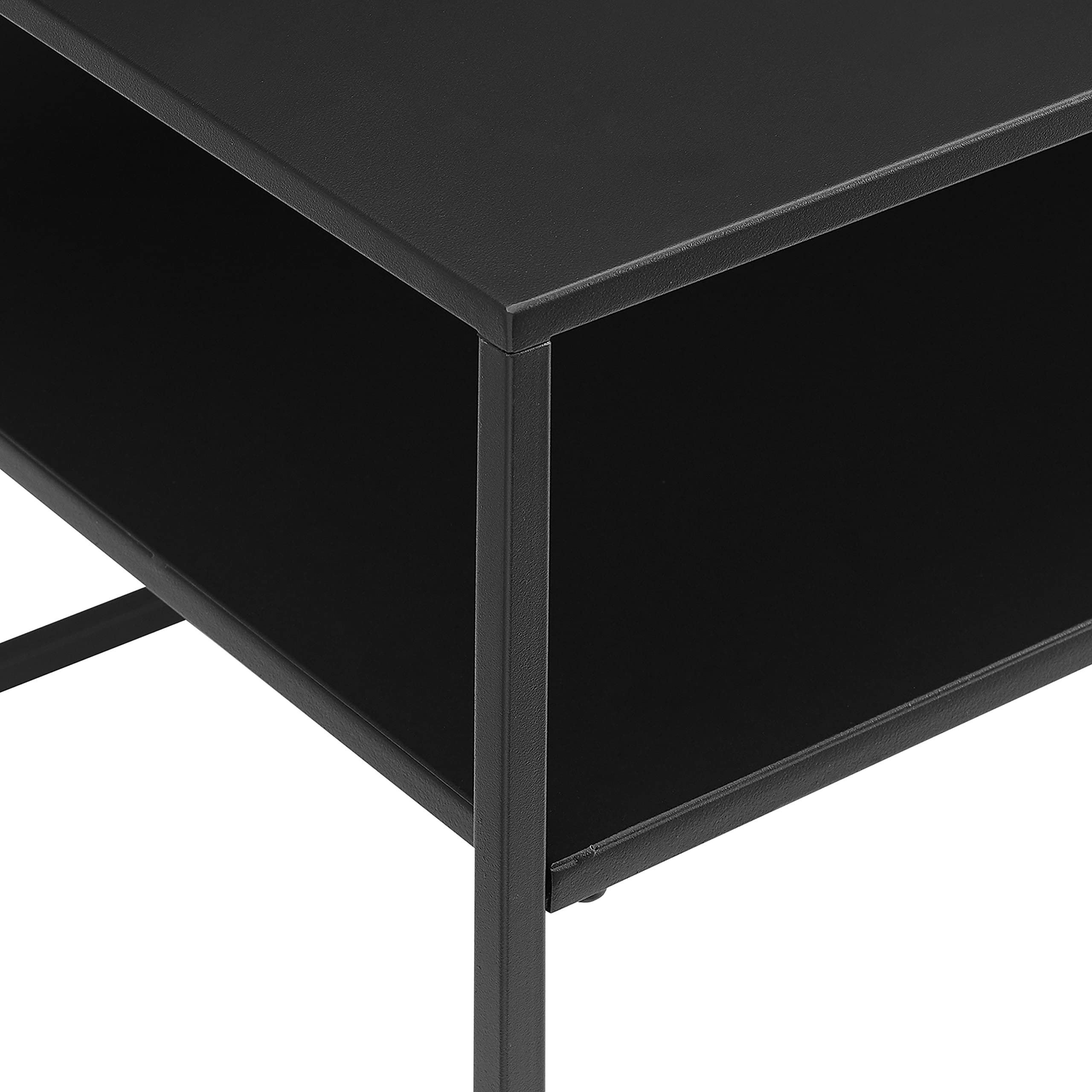 Crosley Furniture Braxton 3-Piece Coffee Table Set with Coffee, Side, and Sofa Tables, Matte Black - Image 6