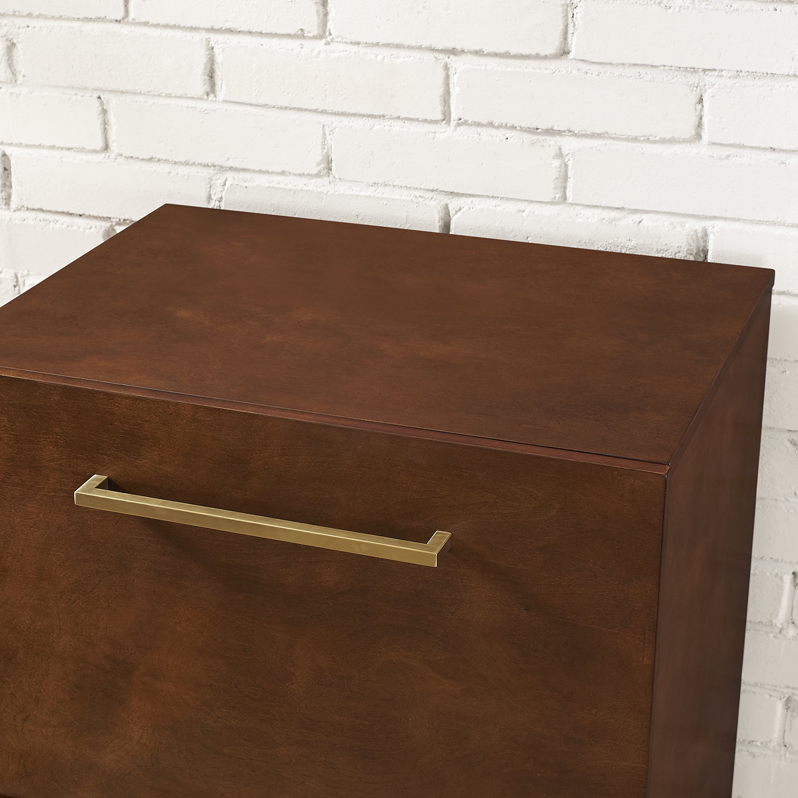 Crosley Furniture Everett Bar Cabinet with Storage Drawers and Fold Out Table, Vintage Mahogany - Image 11