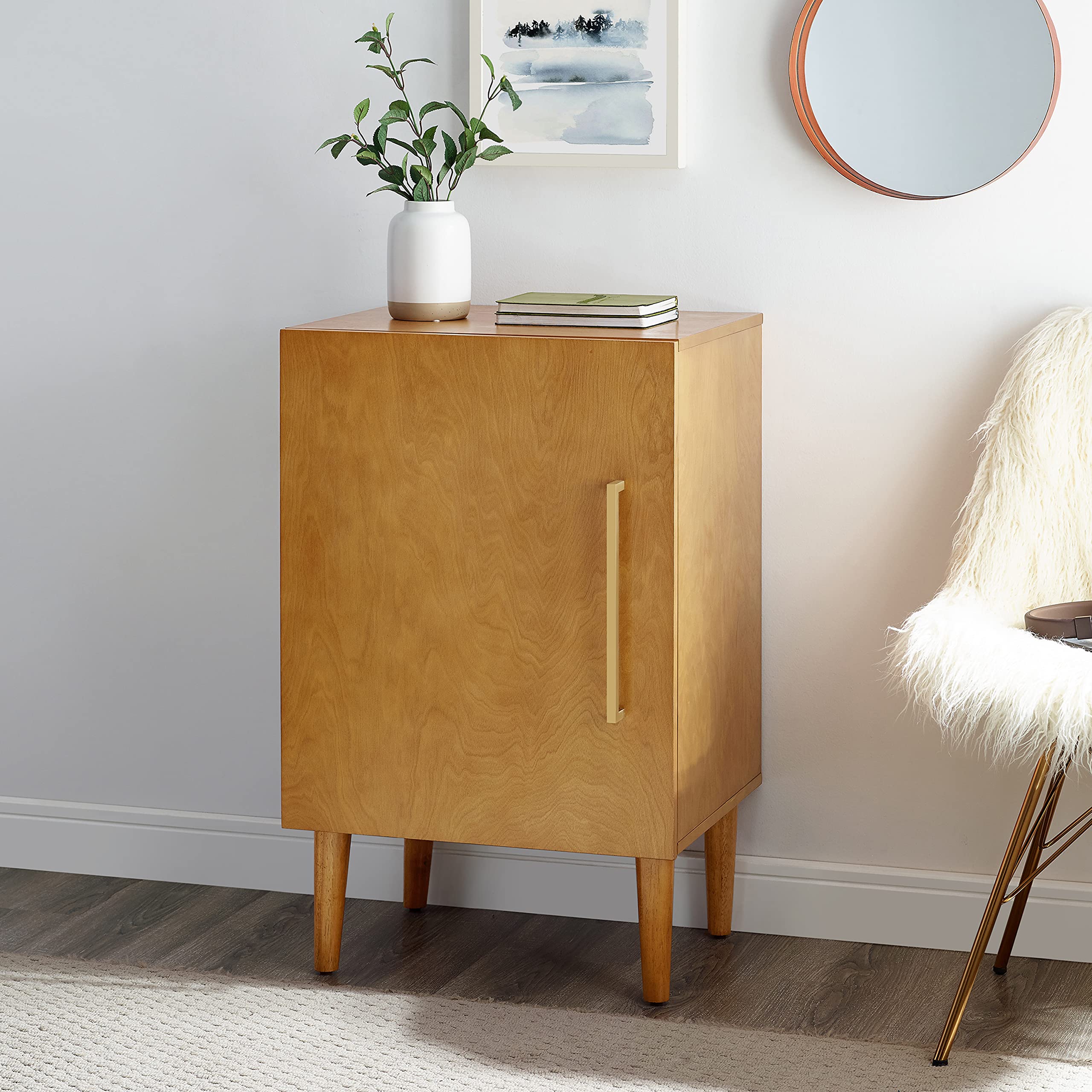 Crosley Furniture Everett Record Player Stand with Storage for Vinyl Records, Acorn - Image 10