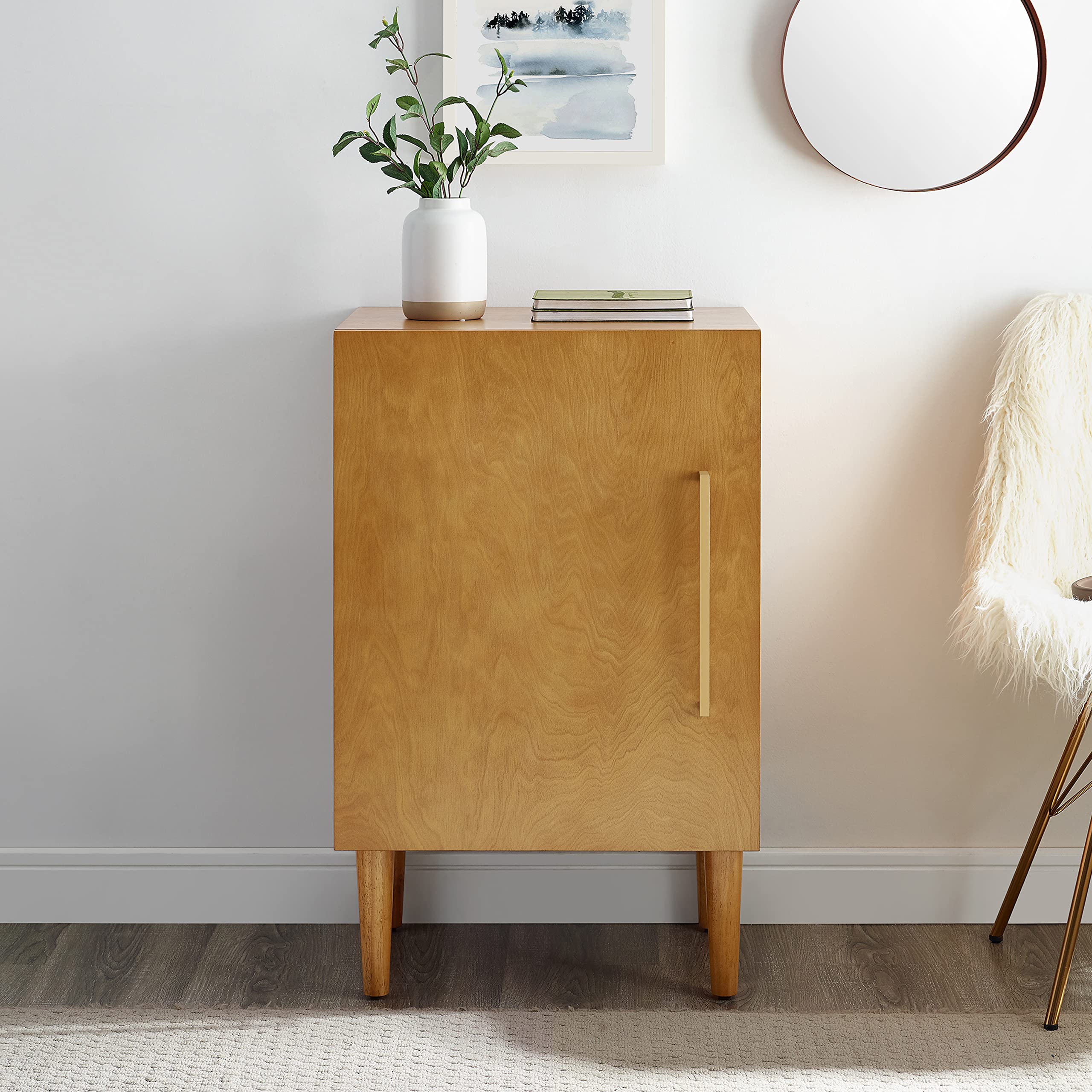 Crosley Furniture Everett Record Player Stand with Storage for Vinyl Records, Acorn - Image 11