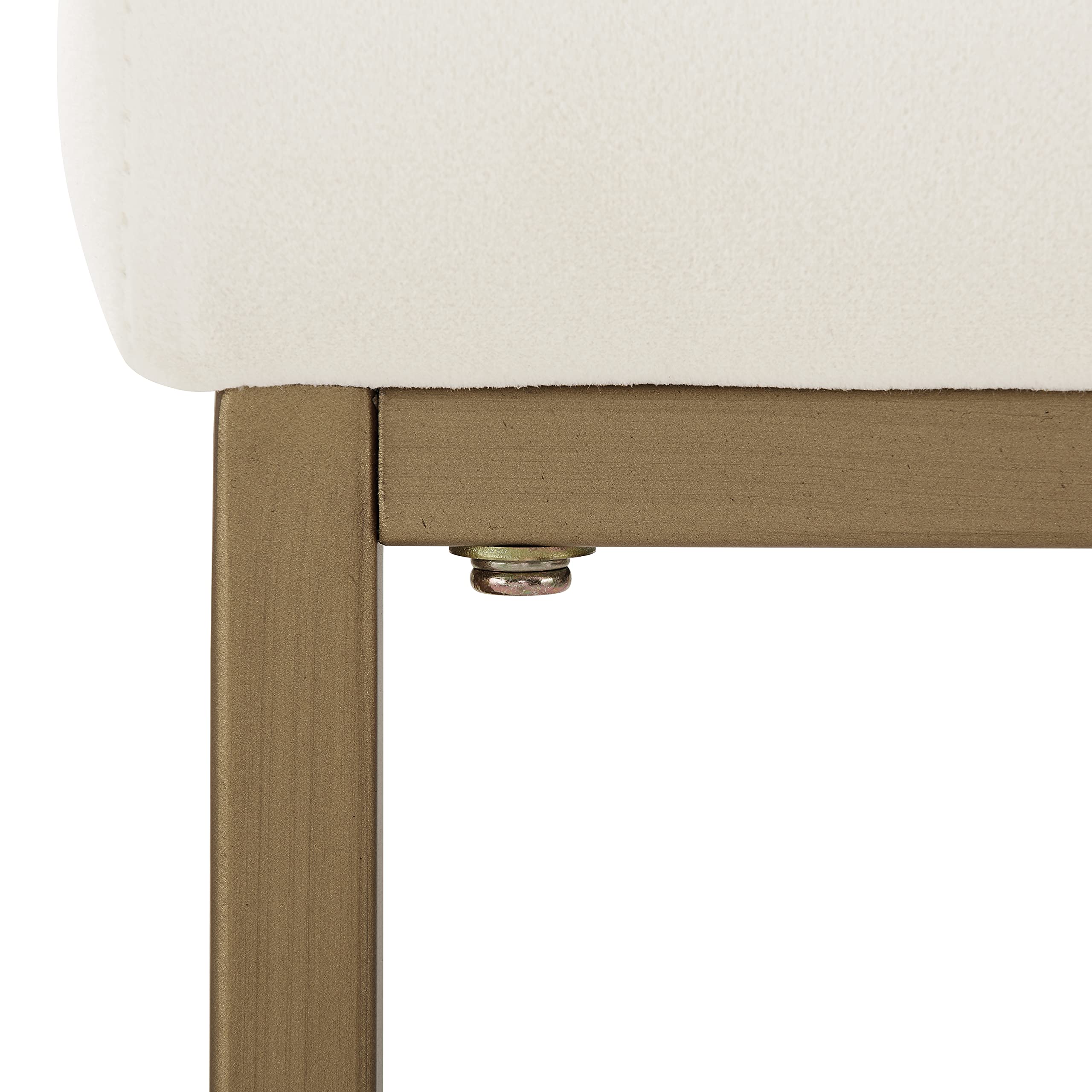 Crosley Furniture Harlowe Upholstered Seat Counter Height Bar Stools Set of 2, Kitchen and Dining, Crème and Gold - Image 5