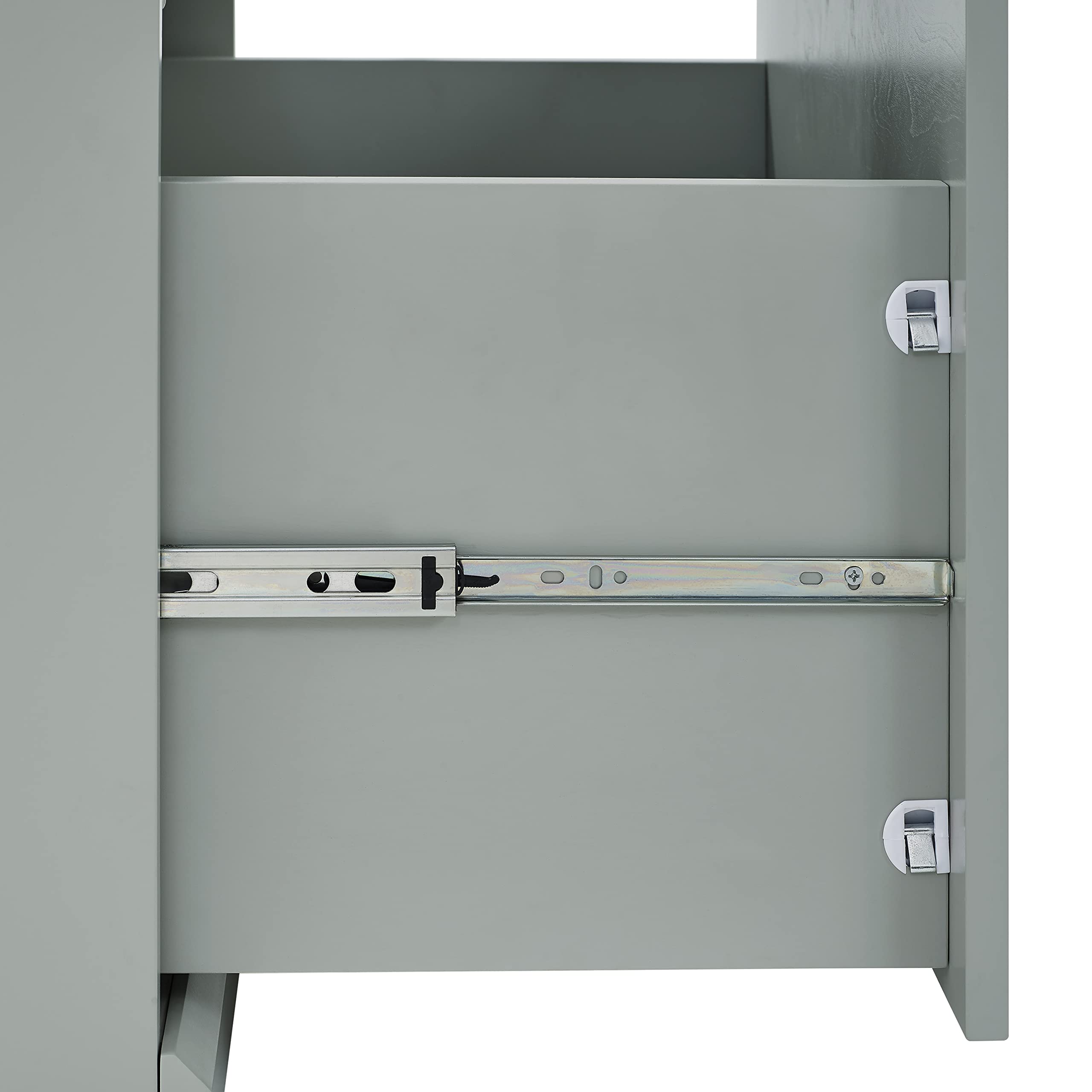 Crosley Furniture Harper Entryway Storage Bench with Shoe Rack Organizer Drawer, Gray - Image 12