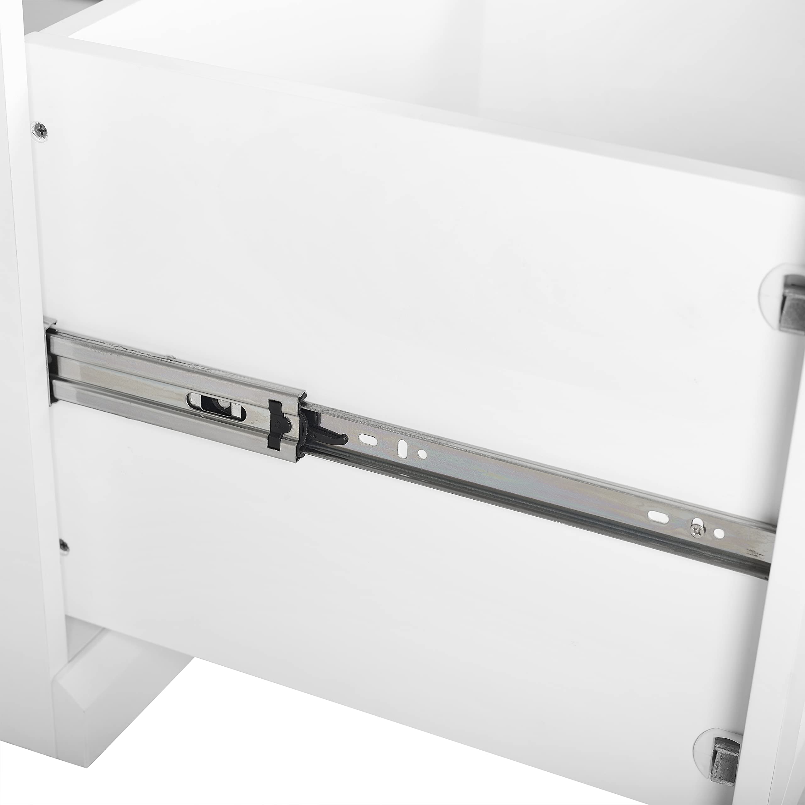 Crosley Furniture Harper 3-Piece Storage Cabinet Entryway Set with Storage Drawer and Hooks for Hanging, White - Image 10