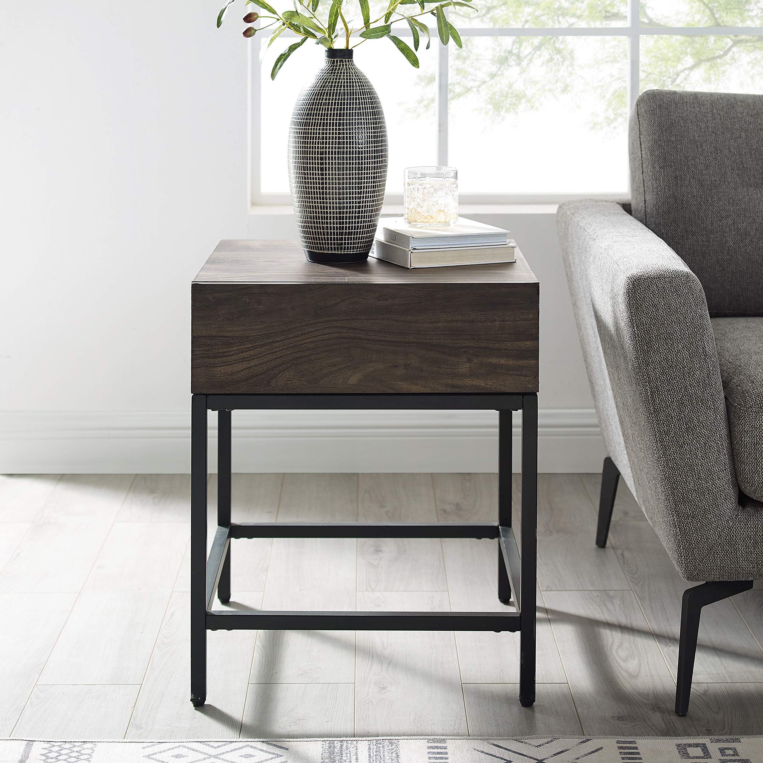 Crosley Furniture Jacobsen Small Side End Table with Storage Drawer for Living Room, Brown Ash - Image 7