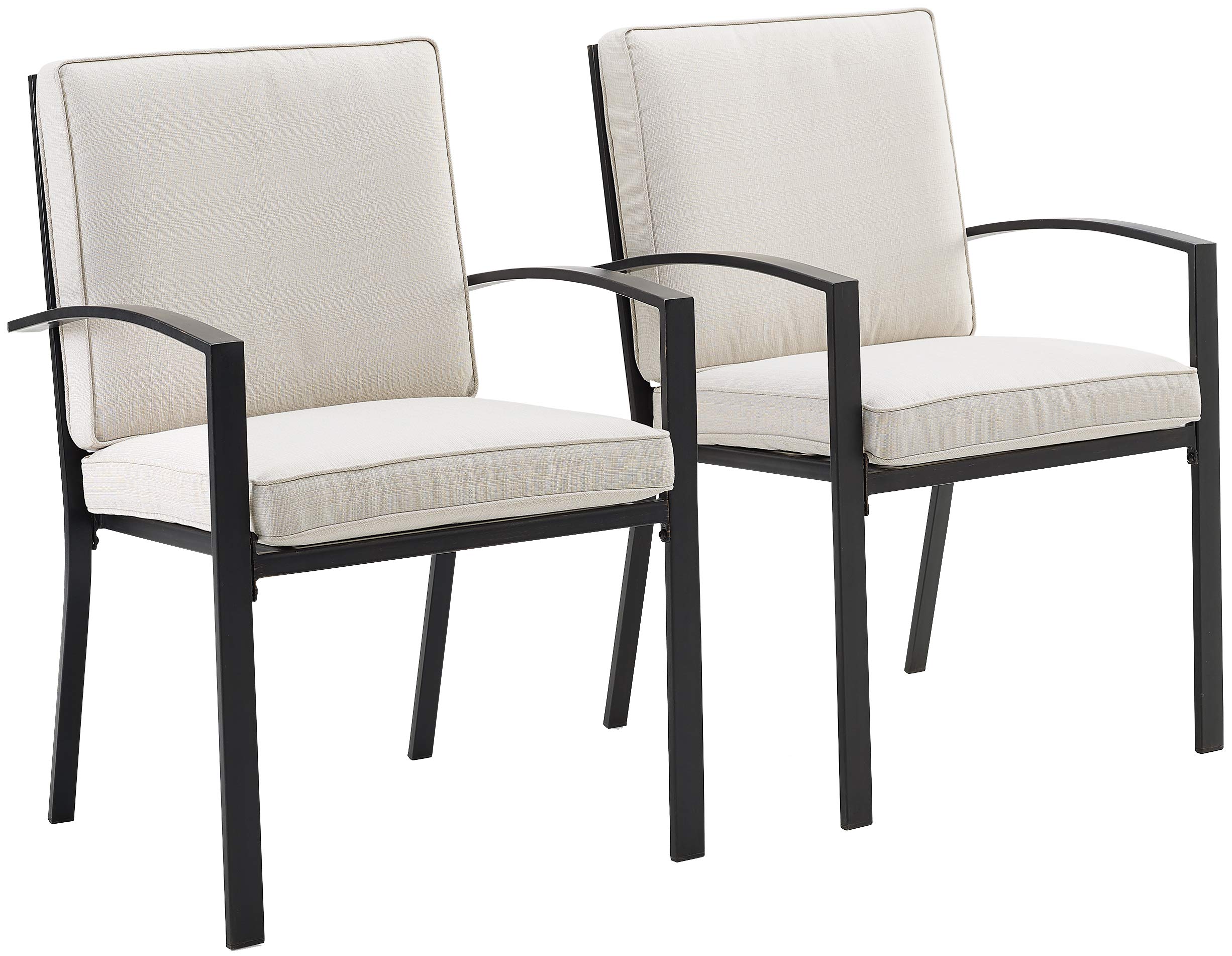 Crosley Furniture Kaplan 2-Piece Outdoor Chair Set, Dining Patio Chairs for Deck, Backyard, Oiled Bronze with Oatmeal Cushions - Image 4