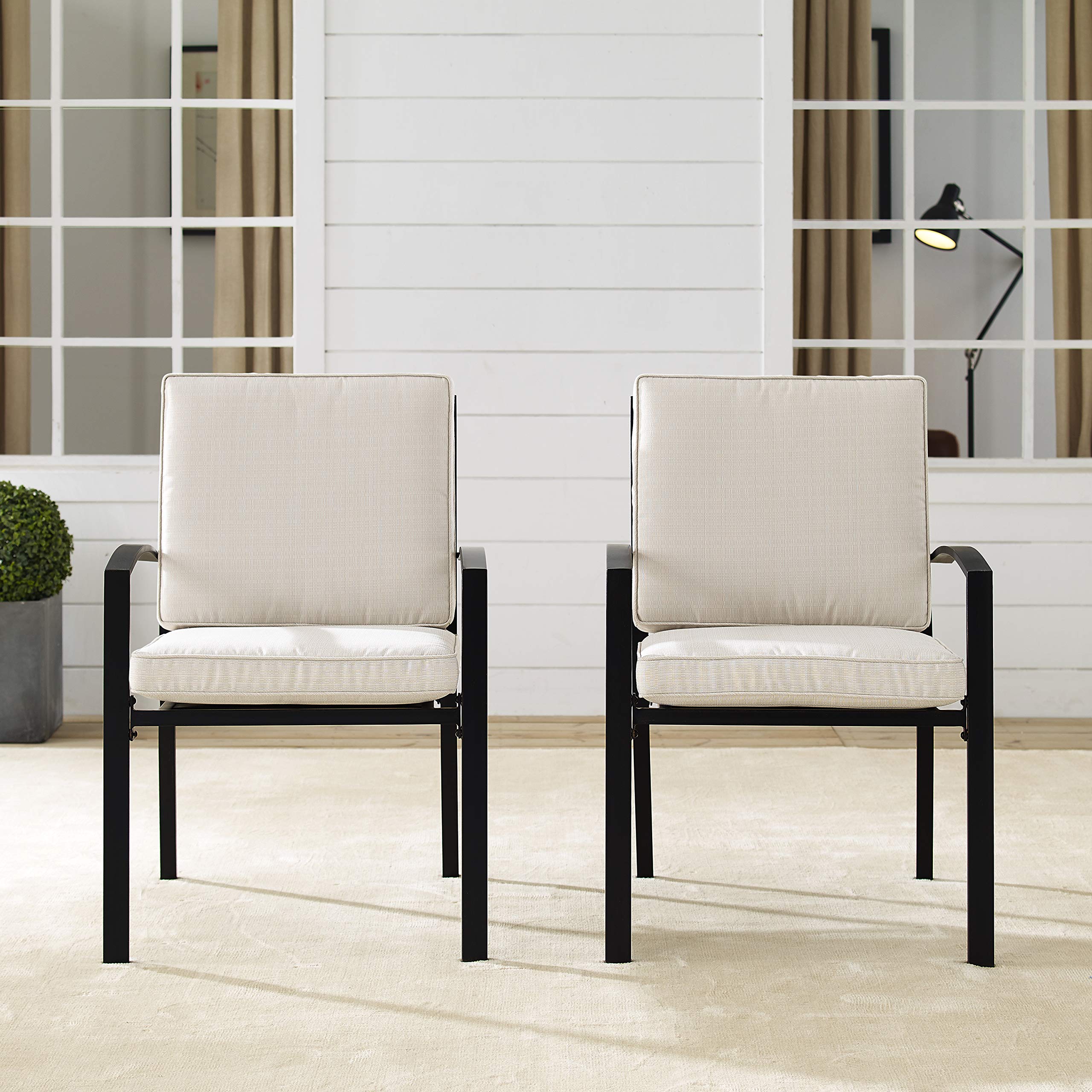 Crosley Furniture Kaplan 2-Piece Outdoor Chair Set, Dining Patio Chairs for Deck, Backyard, Oiled Bronze with Oatmeal Cushions - Image 7