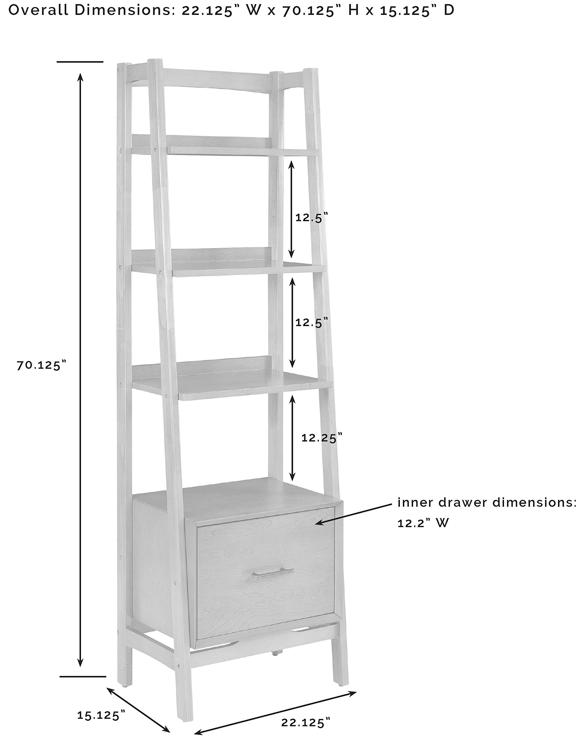 Crosley Furniture Landon Small Bookshelf Etagere, Bookcase Storage with Shelves and File Drawer, Matte Black - Image 3