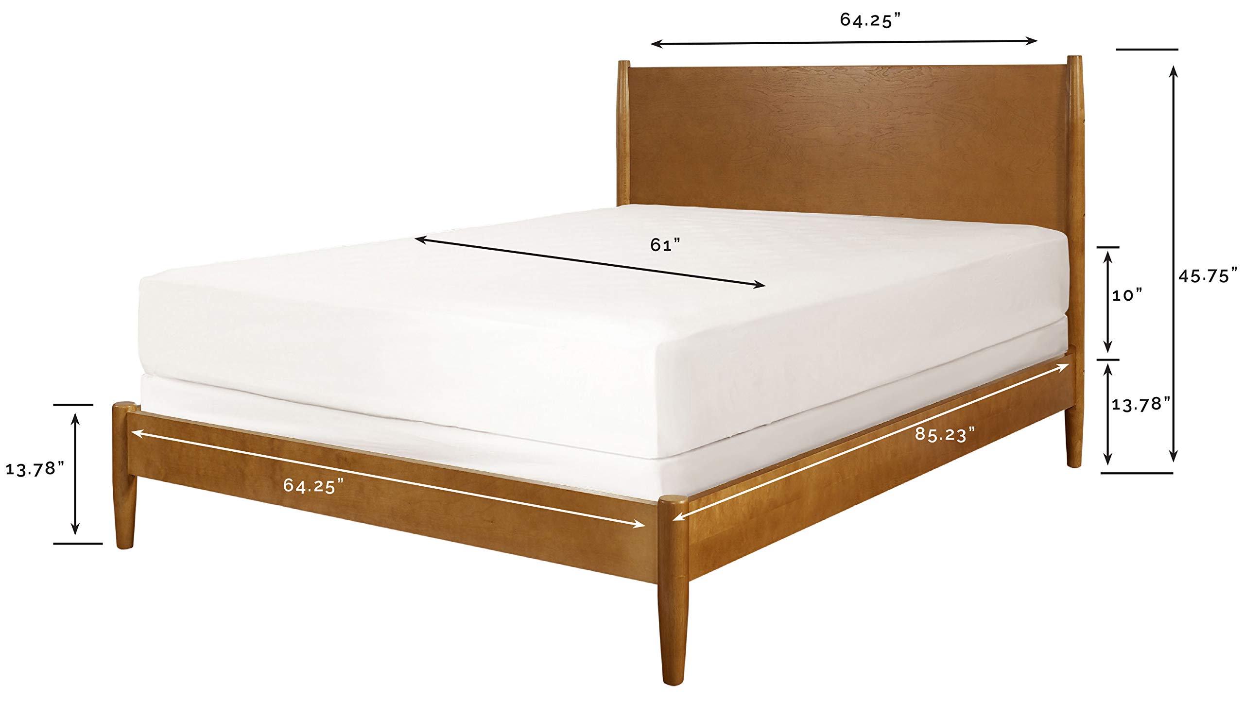 Crosley Furniture Landon Wood Bed Set, Acorn, Queen - Image 3