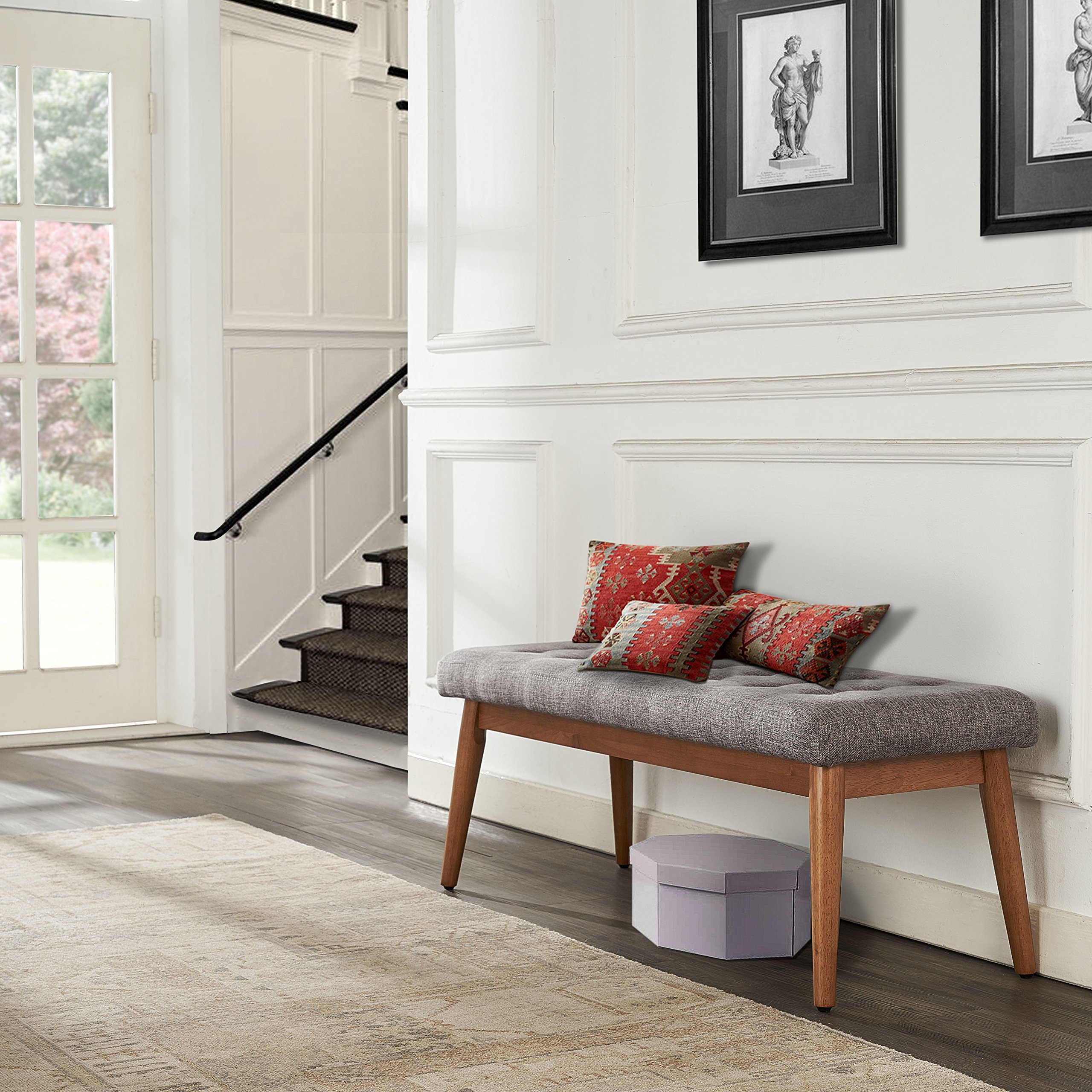Crosley Furniture Landon Wood Dining Bench for Entryway or Mudroom, Acorn - Image 7