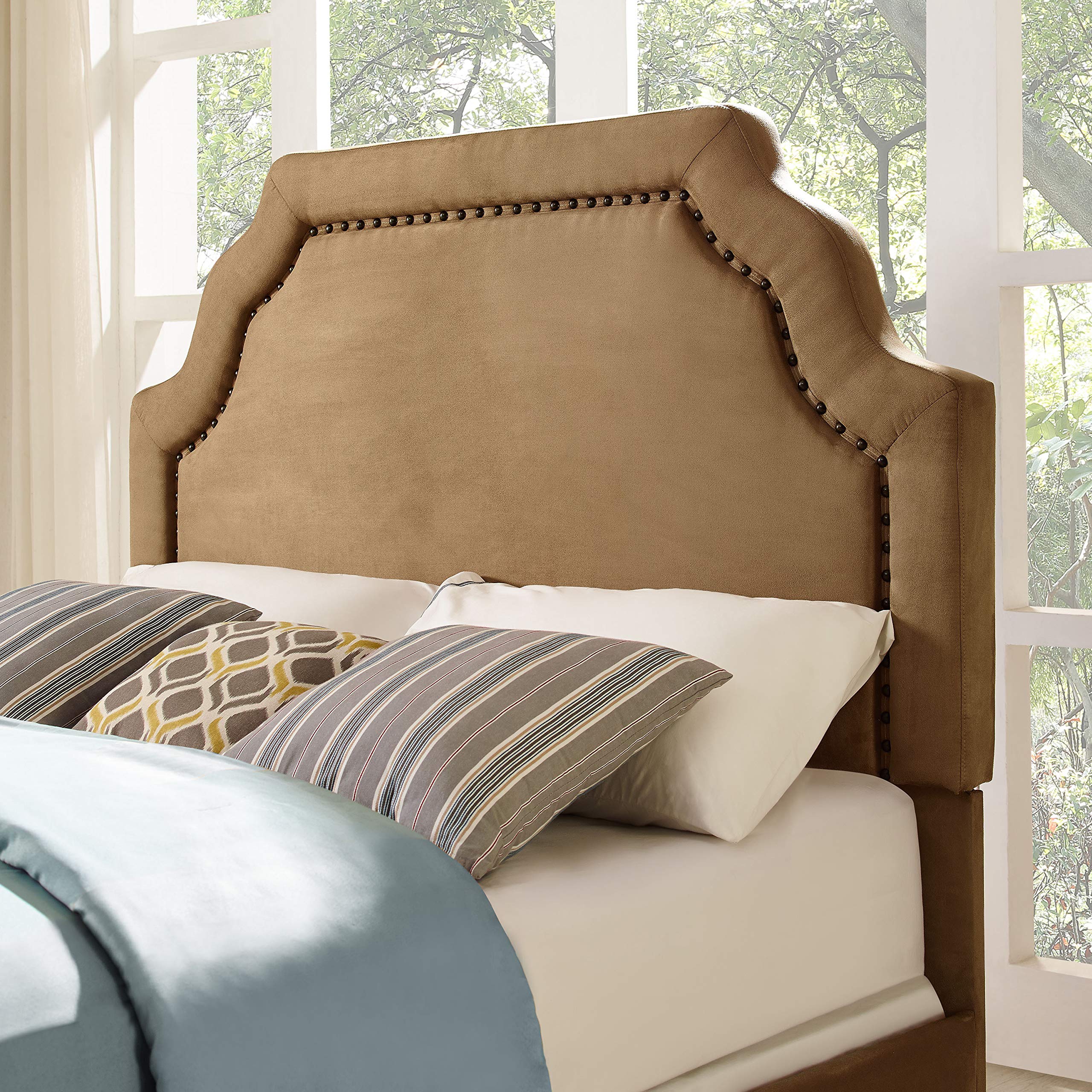 Crosley Furniture Loren Upholstered Bed Headboard, Camel Microfiber, King/California King - Image 3