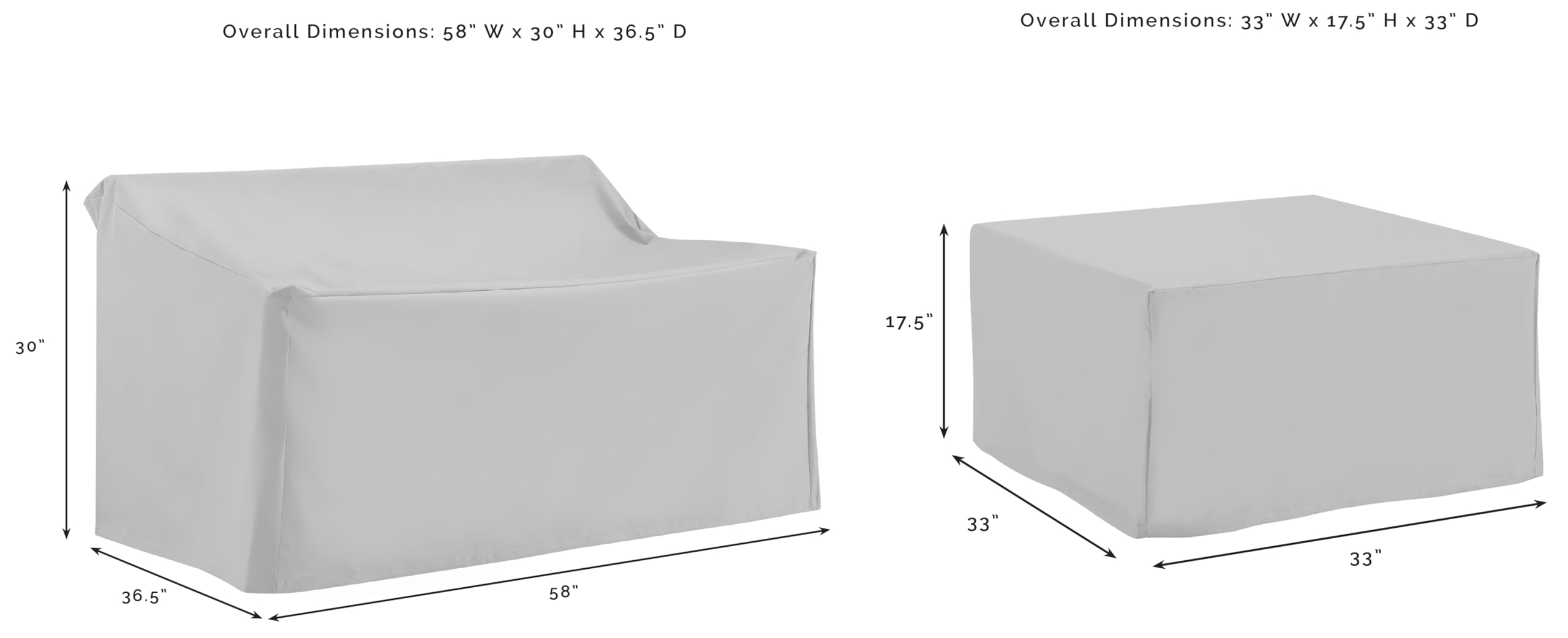 Crosley Furniture Patio Furniture Covers, Waterproof 4-Piece Cover Set for Outdoor Loveseats and Ottomans, Tan - Image 5