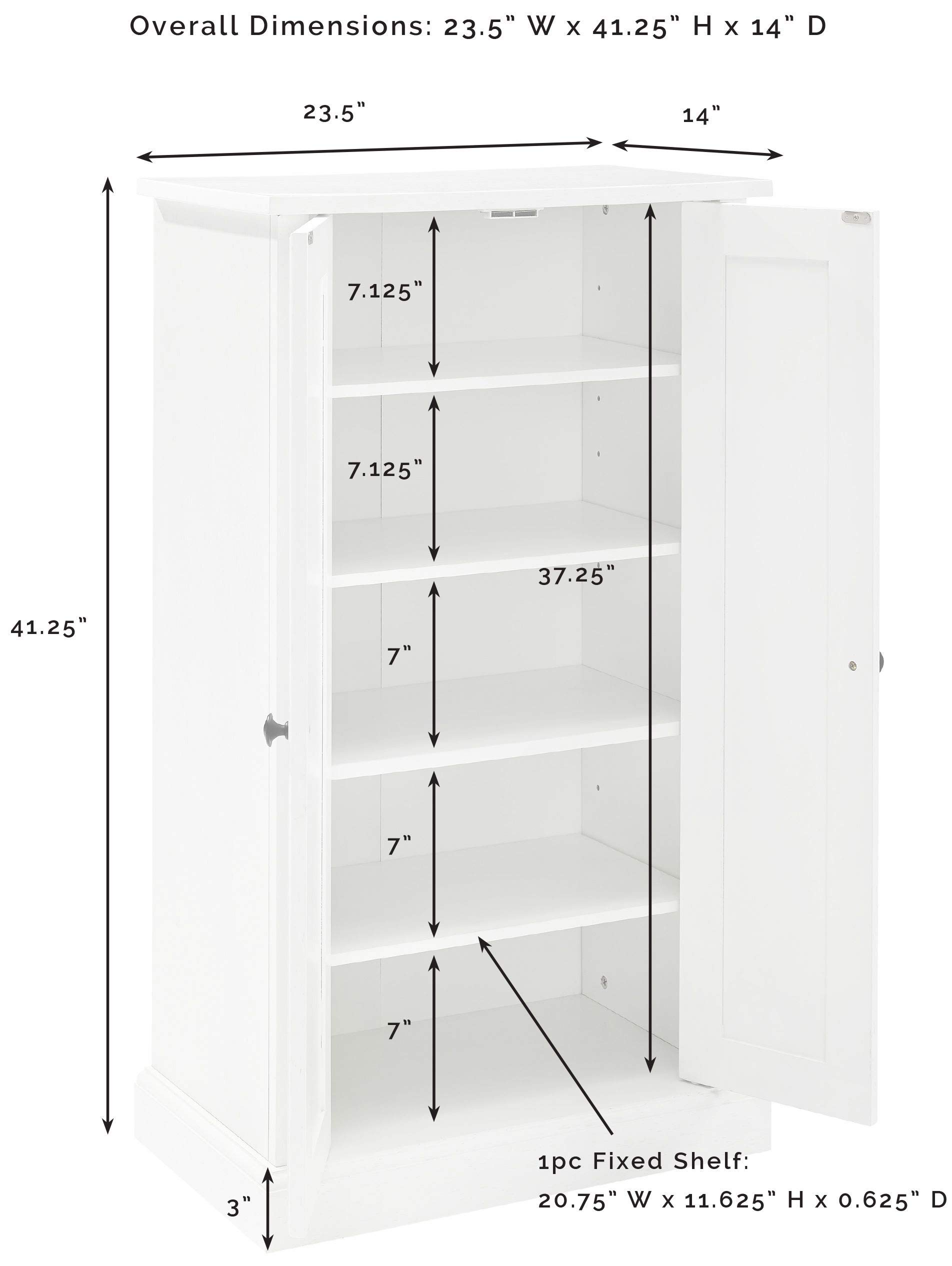Crosley Furniture Seaside Accent Storage Cabinet, Bar, Buffet for Kitchen, Living Room, or Entryway, White - Image 3