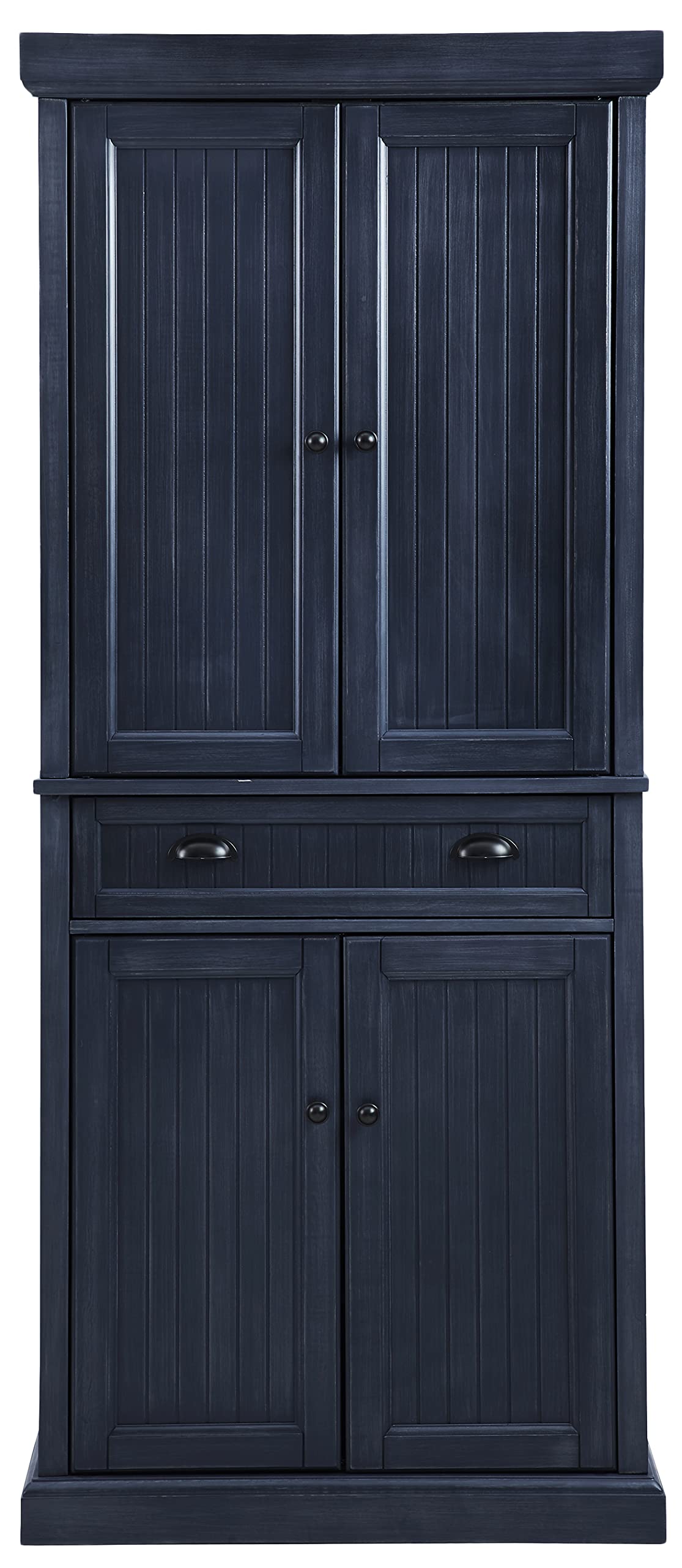 Crosley Furniture Seaside Coastal Pantry Storage Cabinet with Shelves, Kitchen, Dining, or Laundry Room, Distressed Navy - Image 4