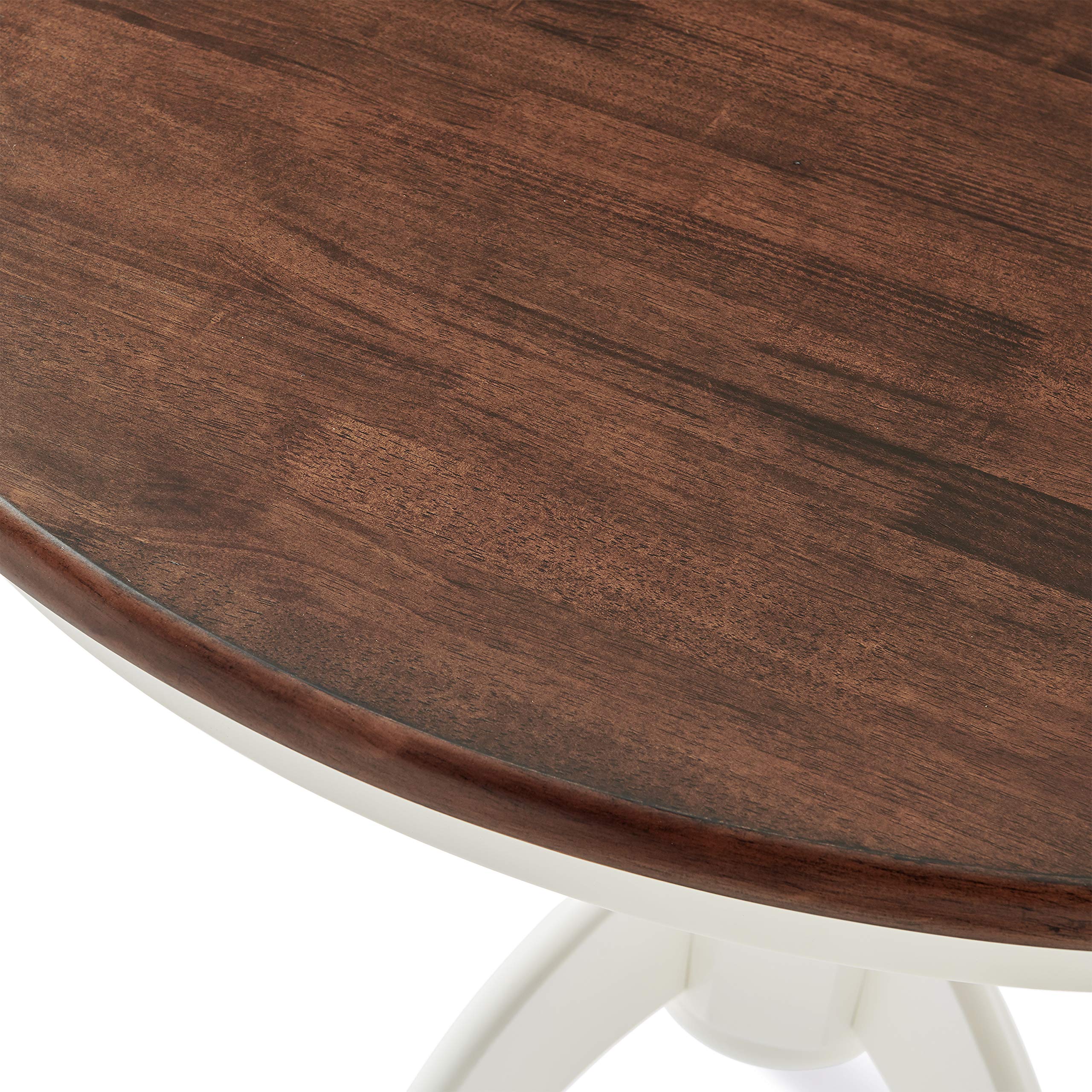 Crosley Furniture Shelby 5-Piece Traditional Round Dining Table Set for 4, Distressed White - Image 4