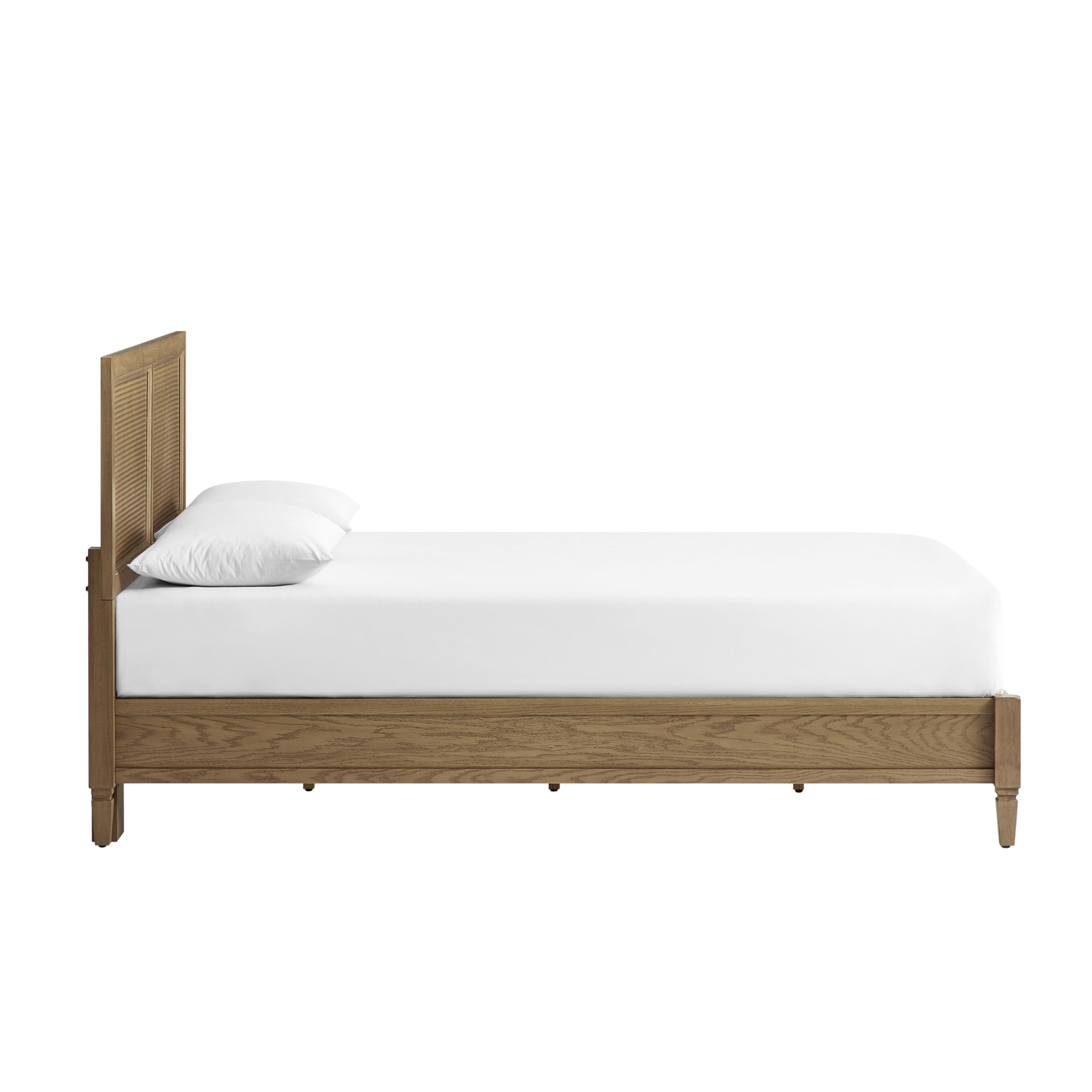 Crosley Furniture Traditional Katia Queen Size Rattan Bed Set, Headboard, Footboard, Rails, Driftwood - Image 5