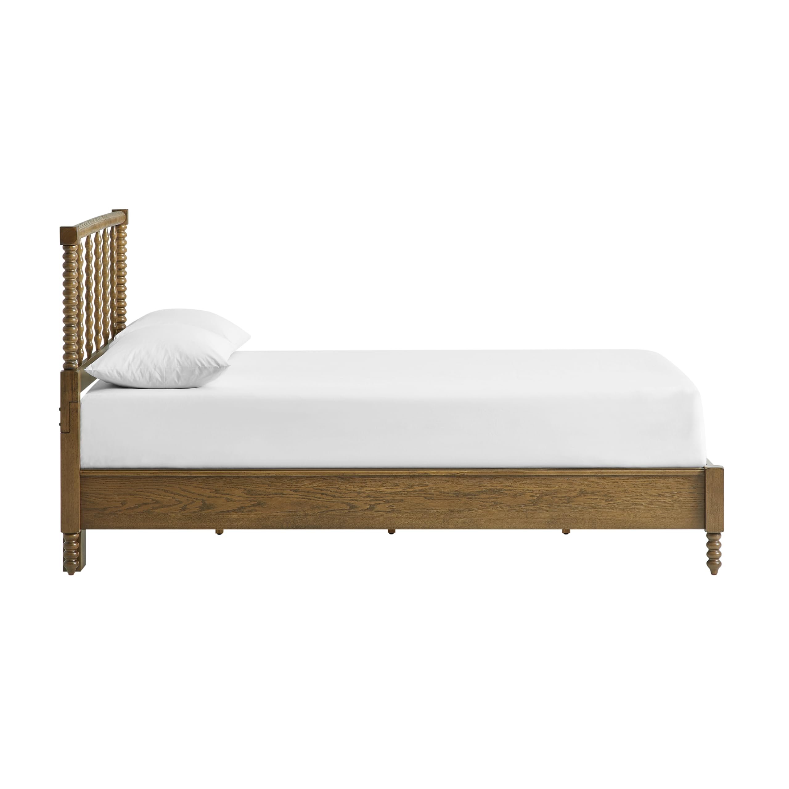 Crosley Furniture Traditional Lucille Queen Size Bed Set Headboard, Footboard, Rails, Bobbin Spindles, Brown - Image 5