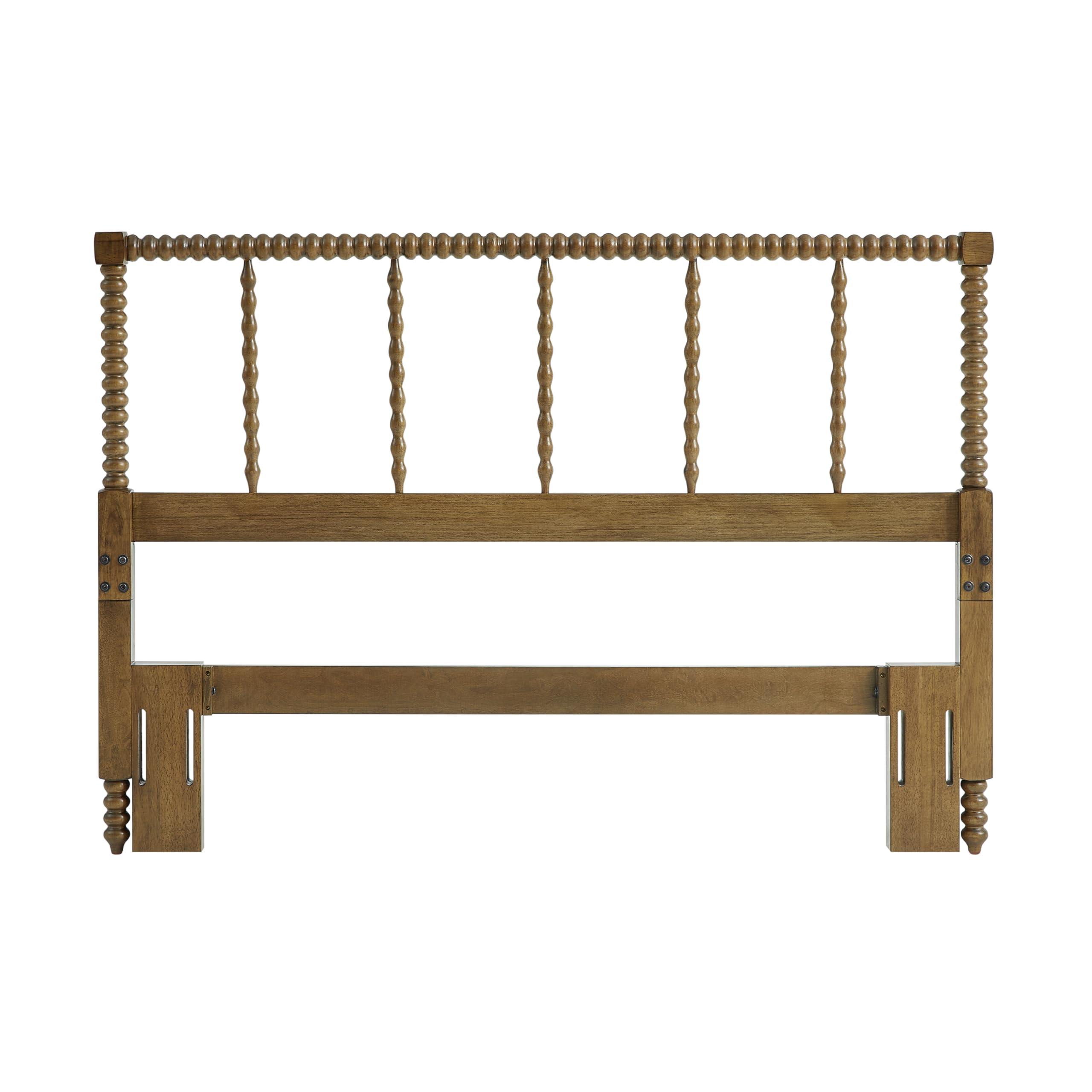 Crosley Furniture Traditional Lucille Queen Size Bed Set Headboard, Footboard, Rails, Bobbin Spindles, Brown - Image 11